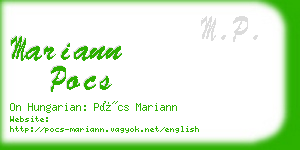mariann pocs business card